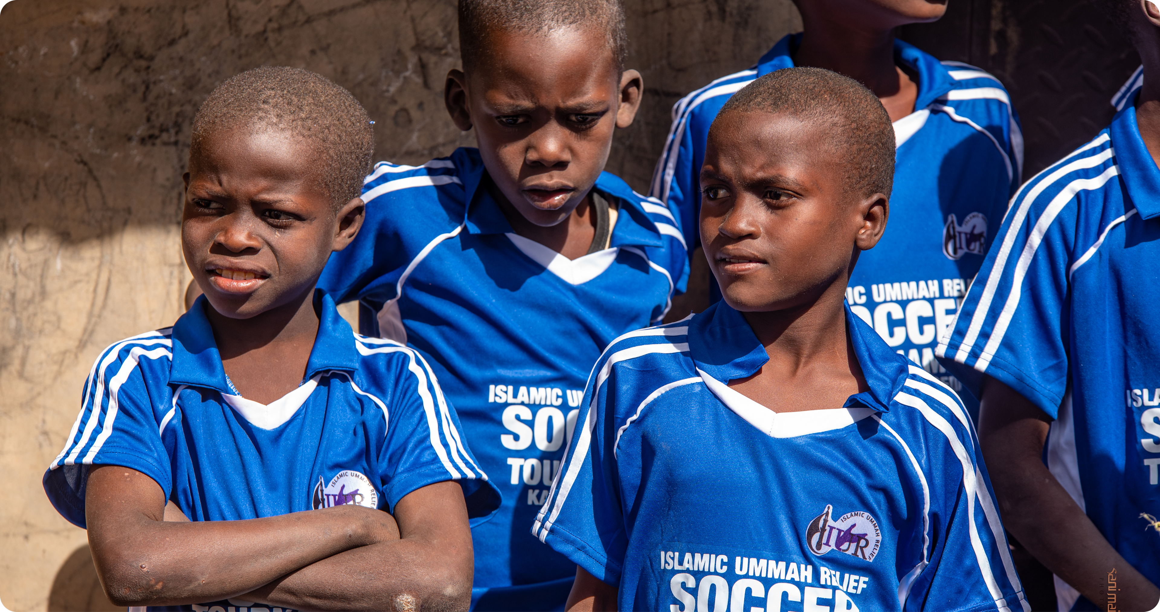 Students in blue uniforms