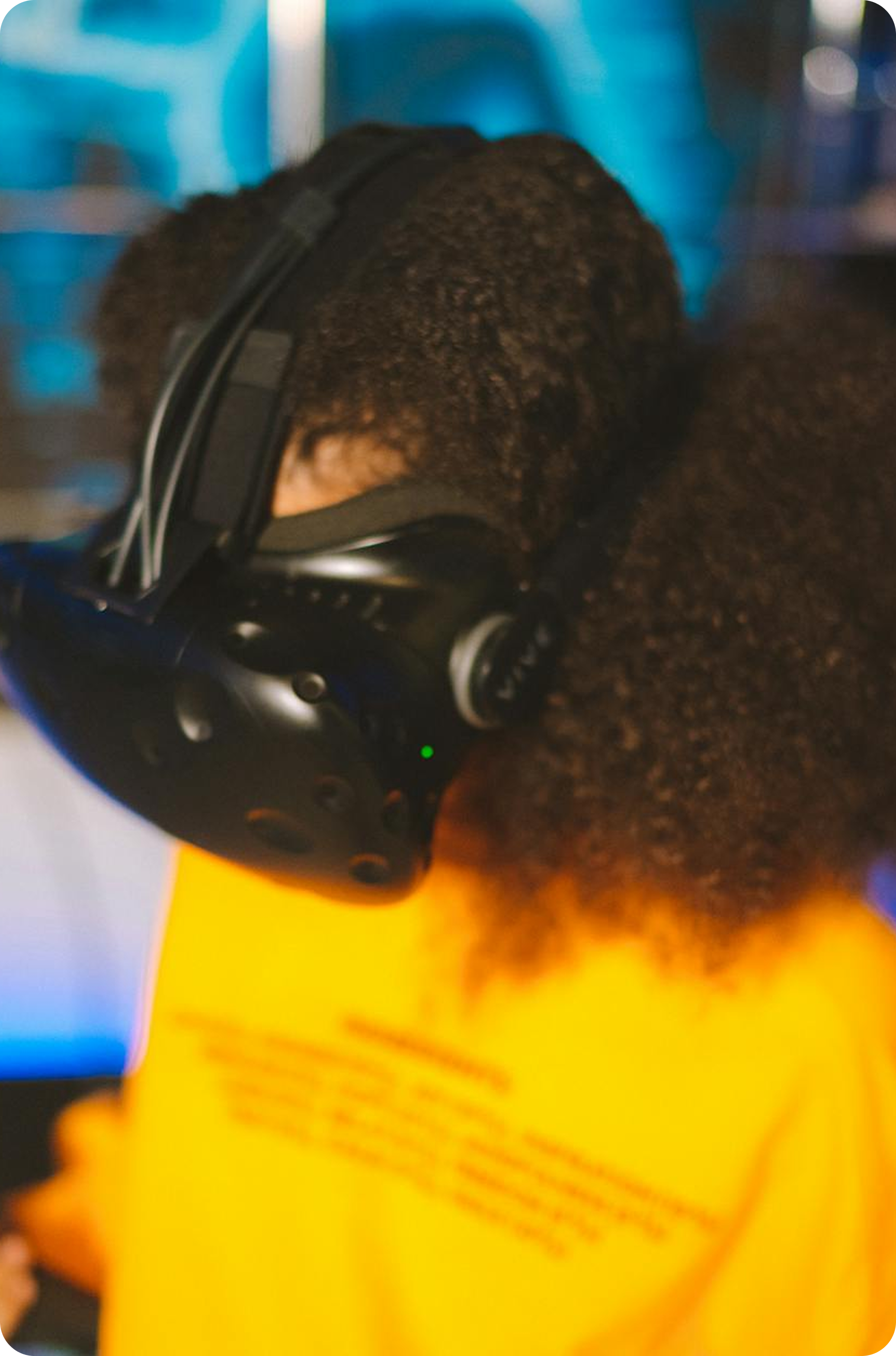 Student using VR headset